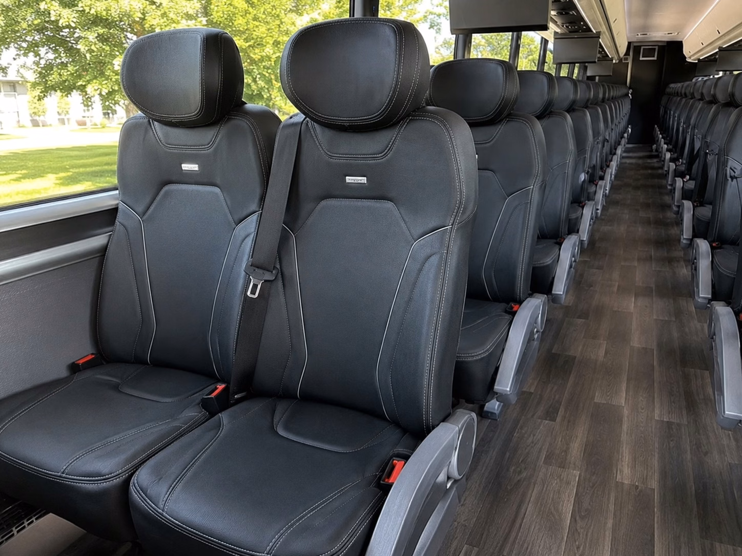 56 passenger charter bus inside