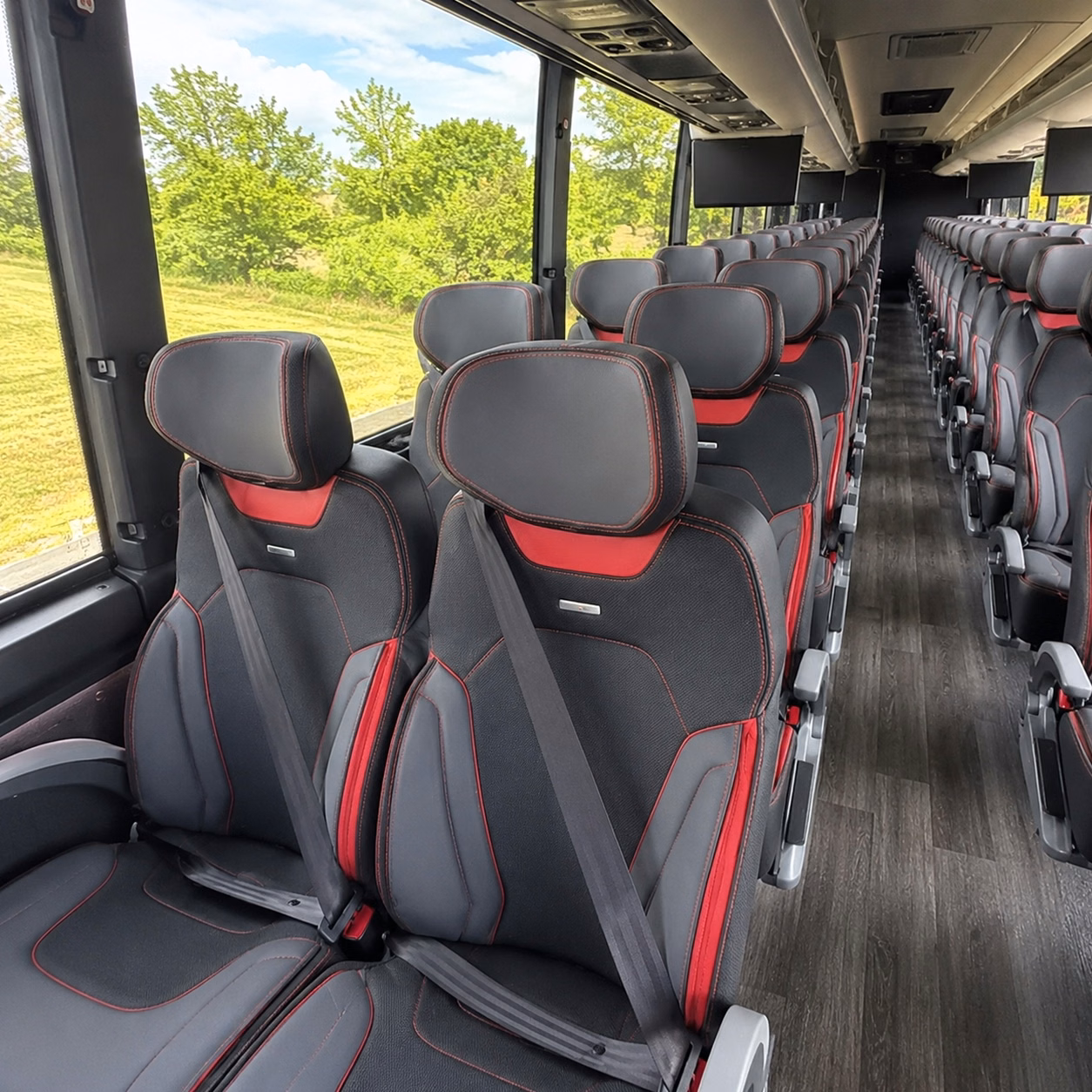 56 passenger charter bus interior